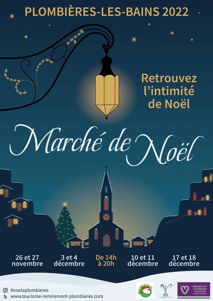 Poster of the Christmas market of Plombières-les-Bains 2022