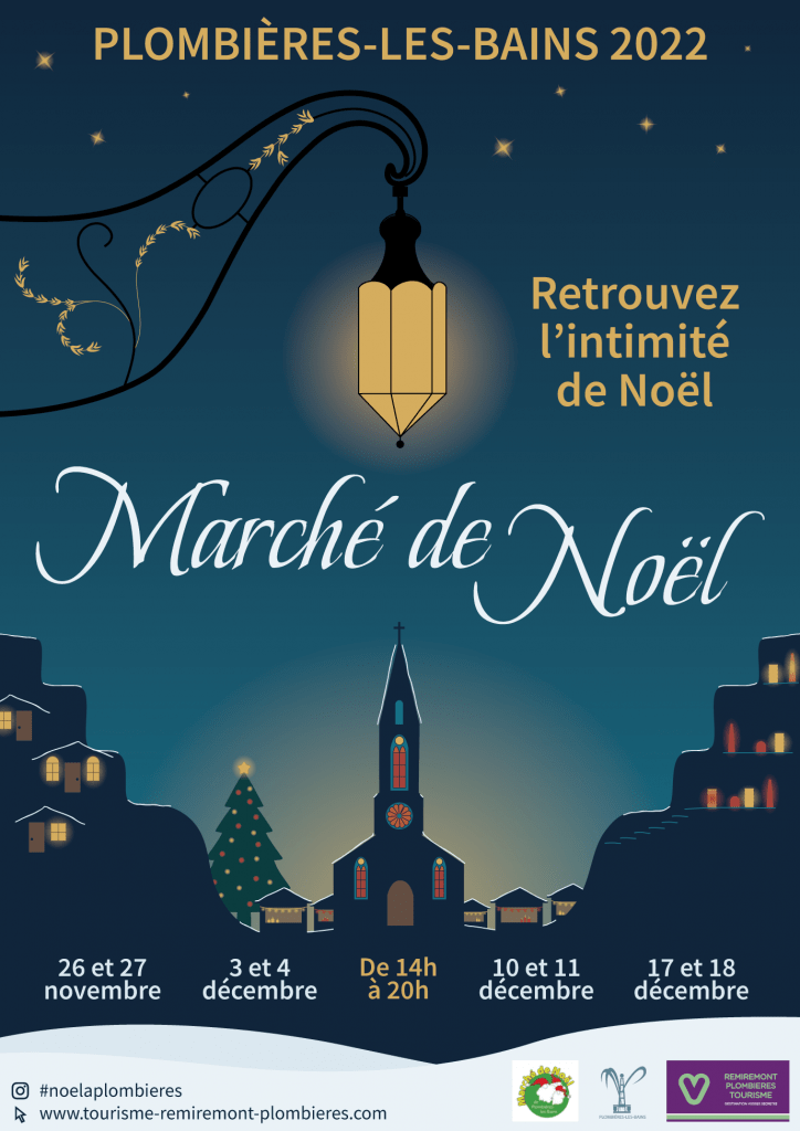 Affiche du marché de Noël de Plombières-les-Bains 2022