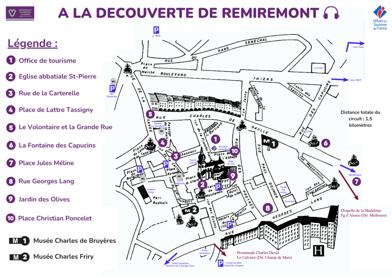 Plan du circuit audioguidé de Remiremont