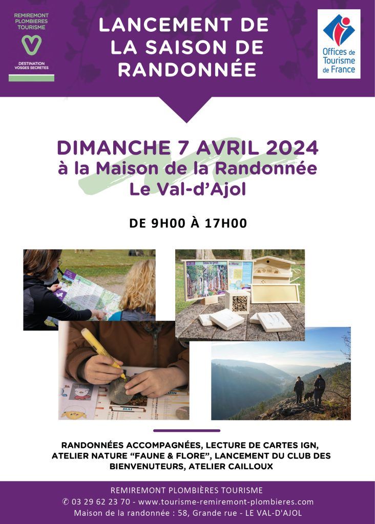 Flyer voor de lancering van het wandelseizoen in Val-d'Ajol in de Vogezen